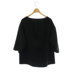 MUSE de Deuxieme Classe トリアセジョーゼットドロップブラウス 七分袖 ブラック /DO OS