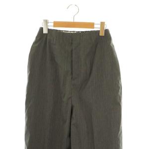 ENFOLD WIDE-STRAIGHT COCOON TROUSERS パンツ ストライプ ジッパーフライ 38 グレー