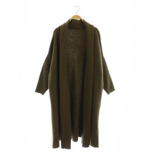 スムースニットガウンコート ロング ウール カーキ /DO OS