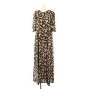 24SS ORIENTAL FLOWER DRESS ワンピース 36 ブラック マルチカラー