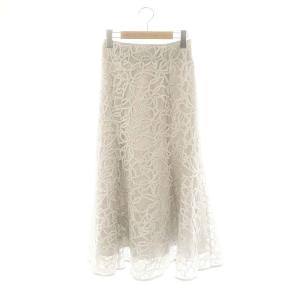 24AW チェーンレーススカート フレアスカート 34 グレー ホワイト /ES OS