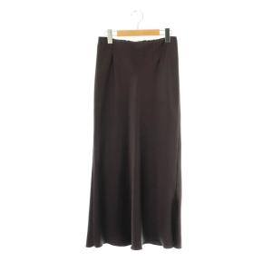 24AW ダブルサテンスカート タイトスカート ロング 38 ダークブラウン /DF OS
