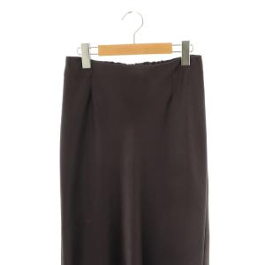 IENA 24AW ダブルサテンスカート タイトスカート ロング 38 ダークブラウン /DF OS