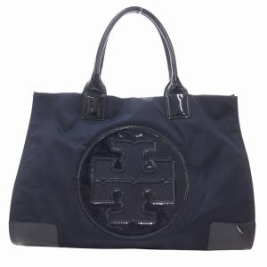トートバッグ 手提げ ナイロン エナメル ロゴ 紺 ネイビー /FF