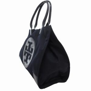 TORY BURCH トートバッグ 手提げ ナイロン エナメル ロゴ 紺 ネイビー /FF