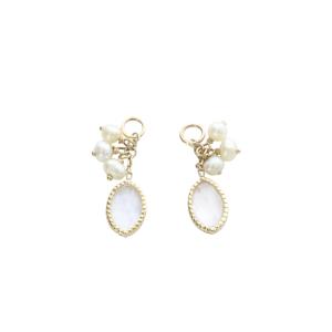 クォーツ パール ピアスチャーム K10 ゴールド /SR35