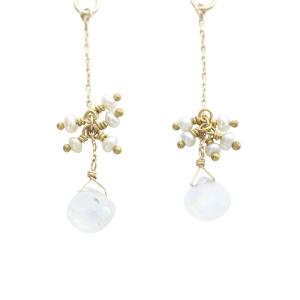 agete オパール K10 パール ピアスチャーム ゴールド /SR32