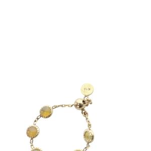 agete オパールチェーンリング 指輪 K10 イエローゴールド /SR12