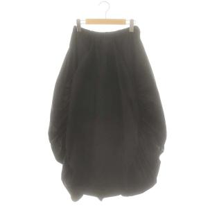 23AW GATHER O SKIRT スカート フレア イージー 38 黒 /MI OS