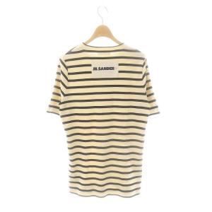 JIL SANDER＋ ボーダー半袖Tシャツ L オフホワイト ブラック J40GC0111
