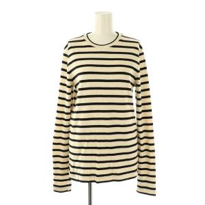 JIL SANDER＋ ボーダーロングスリーブトップス M オフホワイト ブラック J40NH0003