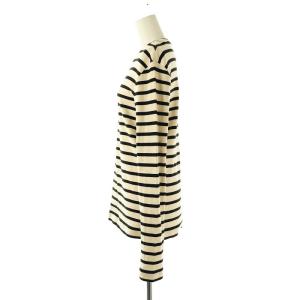 JIL SANDER＋ ボーダーロングスリーブトップス M オフホワイト ブラック J40NH0003