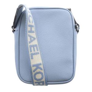 MICHAEL KORS JET SET ITEM レザー クロスボディ ミディアム ショルダーバッグ ロゴ 水色 ブルー /SR31
