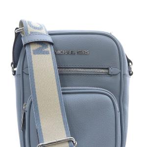 MICHAEL KORS JET SET ITEM レザー クロスボディ ミディアム ショルダーバッグ ロゴ 水色 ブルー /SR31