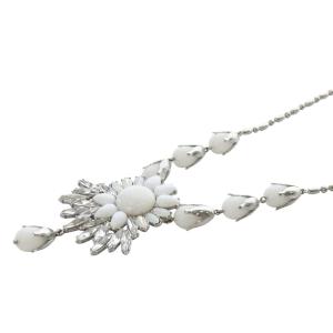 GRACE CONTINENTAL ネックレス ペンダント フラワーモチーフ ビジュー シルバー色 /YO3