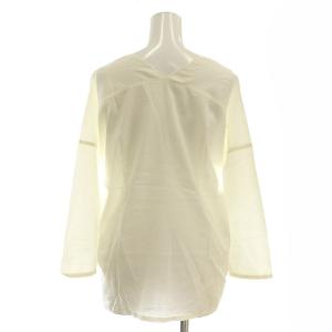 evam eva evameva エバムエバ コットン カシミヤ Vネック カットソー 七分袖 アイボリー /AT OS