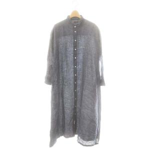 リネン シャツワンピース 青 /MI OS