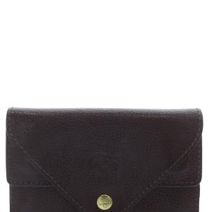 IL BISONTE レザーケース コンパクトウォレット 財布 二つ折り 小銭入れ ロゴ 茶色 ブラウン /SR30