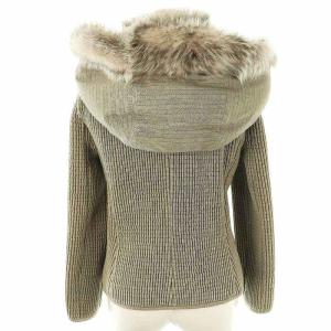 EMPORIO ARMANI プリーツエコファージップアップジャケット レザー 38 グレー /HK OS