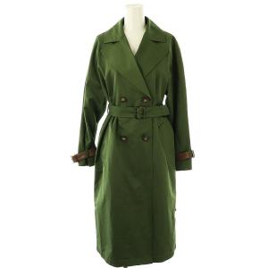 ツイルスプリングトレンチコート ロング 34 グリーン /HK OS