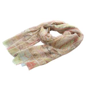 シルク ペイズリー長方形スカーフ 総柄 マルチカラー /SR24