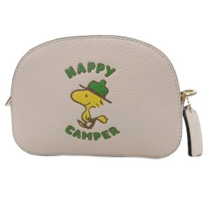 × PEANUTS C4600 ミニ セレナ クロスボディ ウッドストック ショルダーバッグ レザー 白