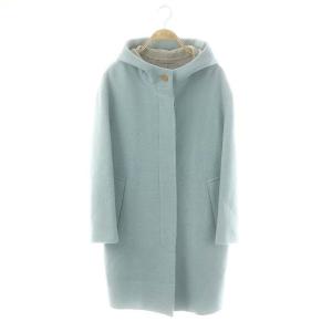 ウールフーデットコート 36 水色 /MI OS