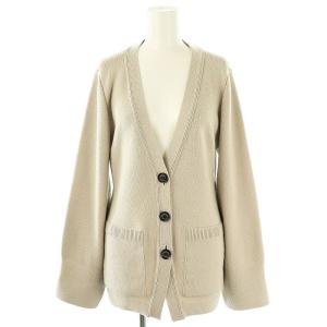 しっとりウールカーディガン ニット Vネック 38 グレージュ 06737 /DO OS