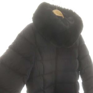 TO BE CHIC ロイカストレッチ ダウンコート フード 40 ブラック /ES OS