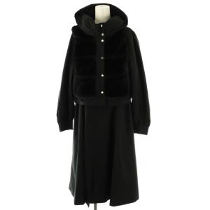 3WAYタフタ ダウンコートベスト付 レイヤード 40 ブラック