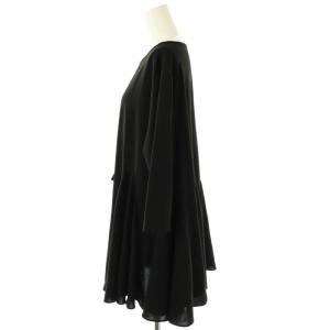 BEARDSLEY ヘムフレアチュニックトップス ブラウス 七分袖 F ブラック /DO OS