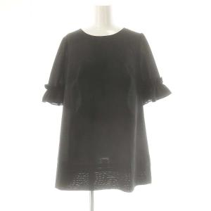 袖フリルブラウス 40 黒 /MI OS