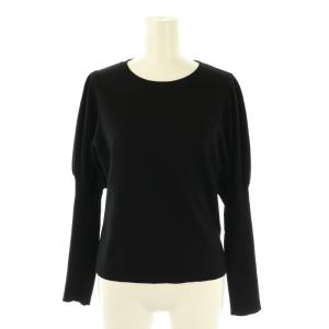 レーヨンポリエステルパフスリーブニット セーター 長袖 40 ブラック /DO OS