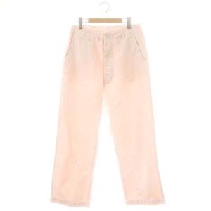24SS Higuchi×S チノワイドパンツ ボタンフライ ダメージ加工 40 ピンク /DO OS