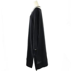 CINOH V NECK HEM SLIT DRESS ワンピース 38 紺 /MI OS