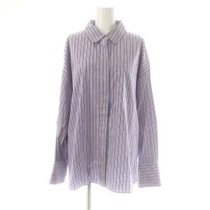 ストライプシャツ ブラウス 38 紫 パープル /AQ OS