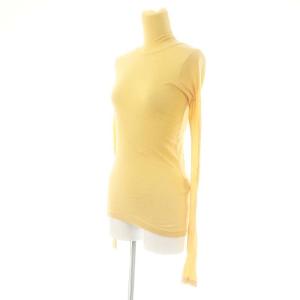 AURALEE HIGH GAUGE SHEER RIB TURTLE NECK L/S TEE カットソー 0 黄色