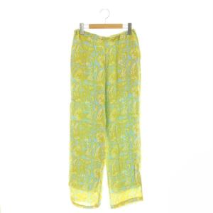Moss Rayon Botanical Print パンツ ストレート 総柄 S 緑 グリーン /AT