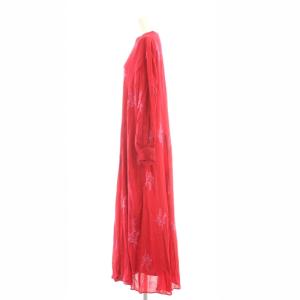 NE QUITTEZ PAS! Moss Rayon Full Embroidery Panel ワンピース M レッド