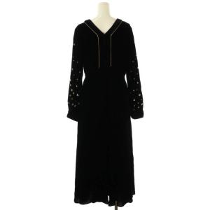 NE QUITTEZ PAS! スパンコール装飾 ベロアマキシワンピース ブラック