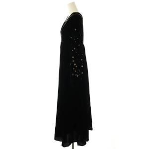 NE QUITTEZ PAS! スパンコール装飾 ベロアマキシワンピース ブラック