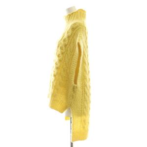 NE QUITTEZ PAS! ウールケーブルニットベスト プルオーバー ハイネック 黄 イエロー /AT OS SH