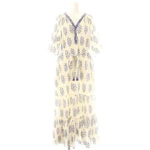 Cotton Voile Ethnic Combination Print Dress ワンピース ロング