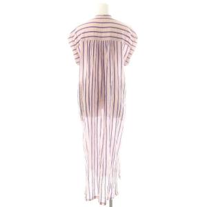 NE QUITTEZ PAS! Cotton Voile Stripe Frill Sleeveless Shirt Dress ワンピース