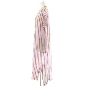 NE QUITTEZ PAS! Cotton Voile Stripe Frill Sleeveless Shirt Dress ワンピース