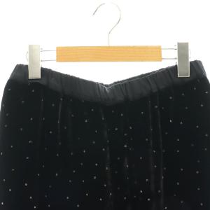 NE QUITTEZ PAS! Velvet Glitter Print Frill Pants パンツ ベロア ドット柄 M 黒 ブラック
