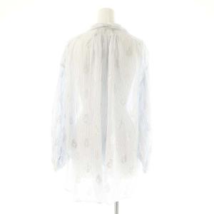 NE QUITTEZ PAS! Cotton Voile Foil Flower Print Blouse F Stripe ブラウス