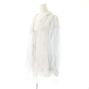 NE QUITTEZ PAS! Cotton Voile Foil Flower Print Blouse F Stripe ブラウス