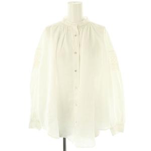 24SS ラミー スモーキング ブラウス Ramie Smocking Blouse 白 ホワイト /SS