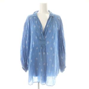 Cotton Voile Foil Print Gather Blouse ブラウス シャツ スキッパー